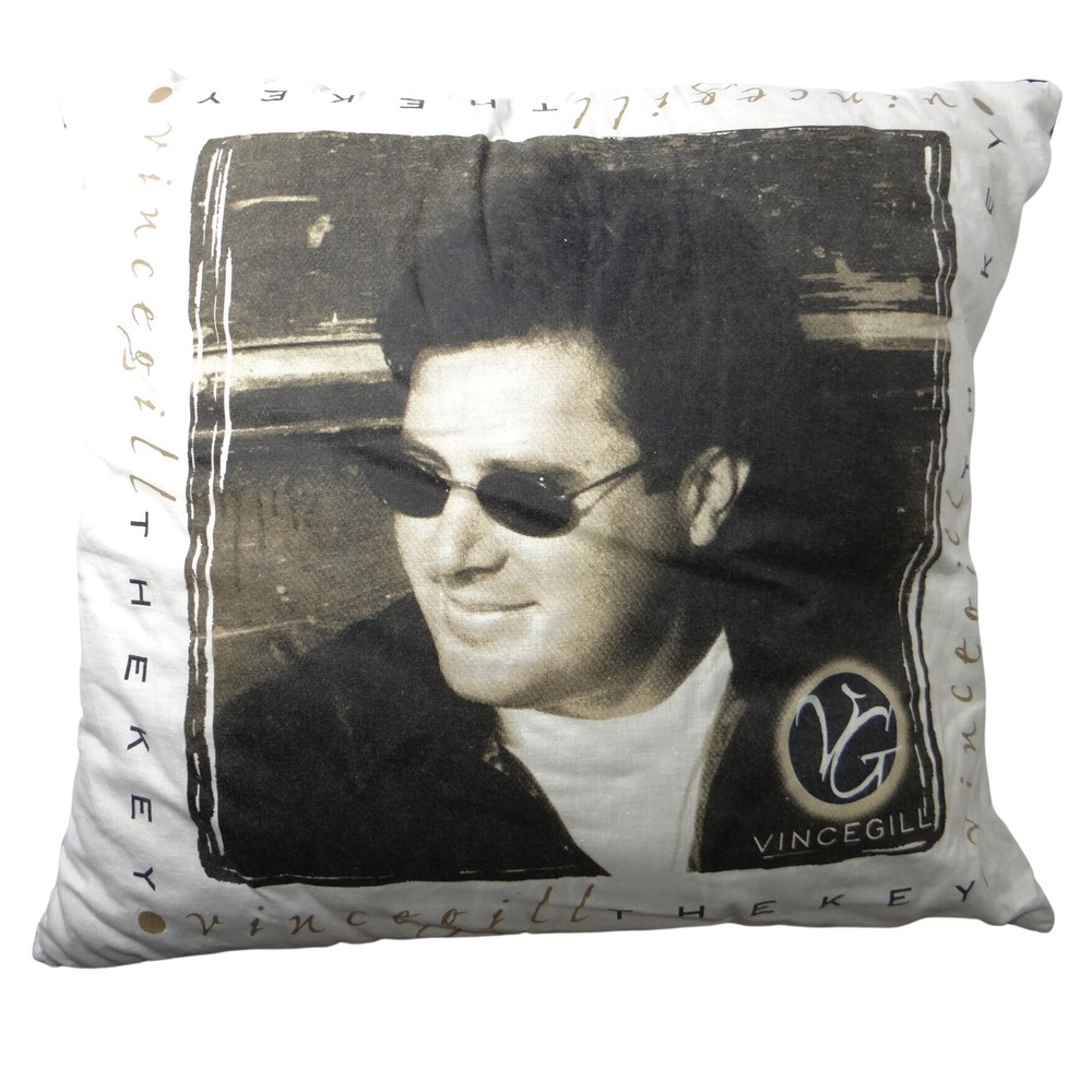Vintage Vince Gill The Key DIY Throw Pillow Decorative Music Memorabilia
